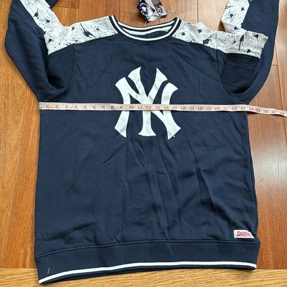 NWT NY Yankees Stitches Sweater Mens Blue Crew Neck Pullover NY Logo size L - Picture 7 of 9